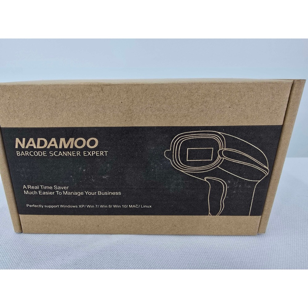 NADAMOO Wireless Barcode Scanner Bur3003 Black Handheld LaserReader USB Receiver